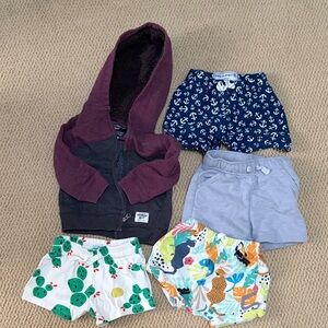 Kids' Colorful Shorts and Hoodie bundle 12m